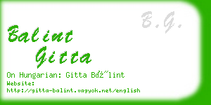 balint gitta business card